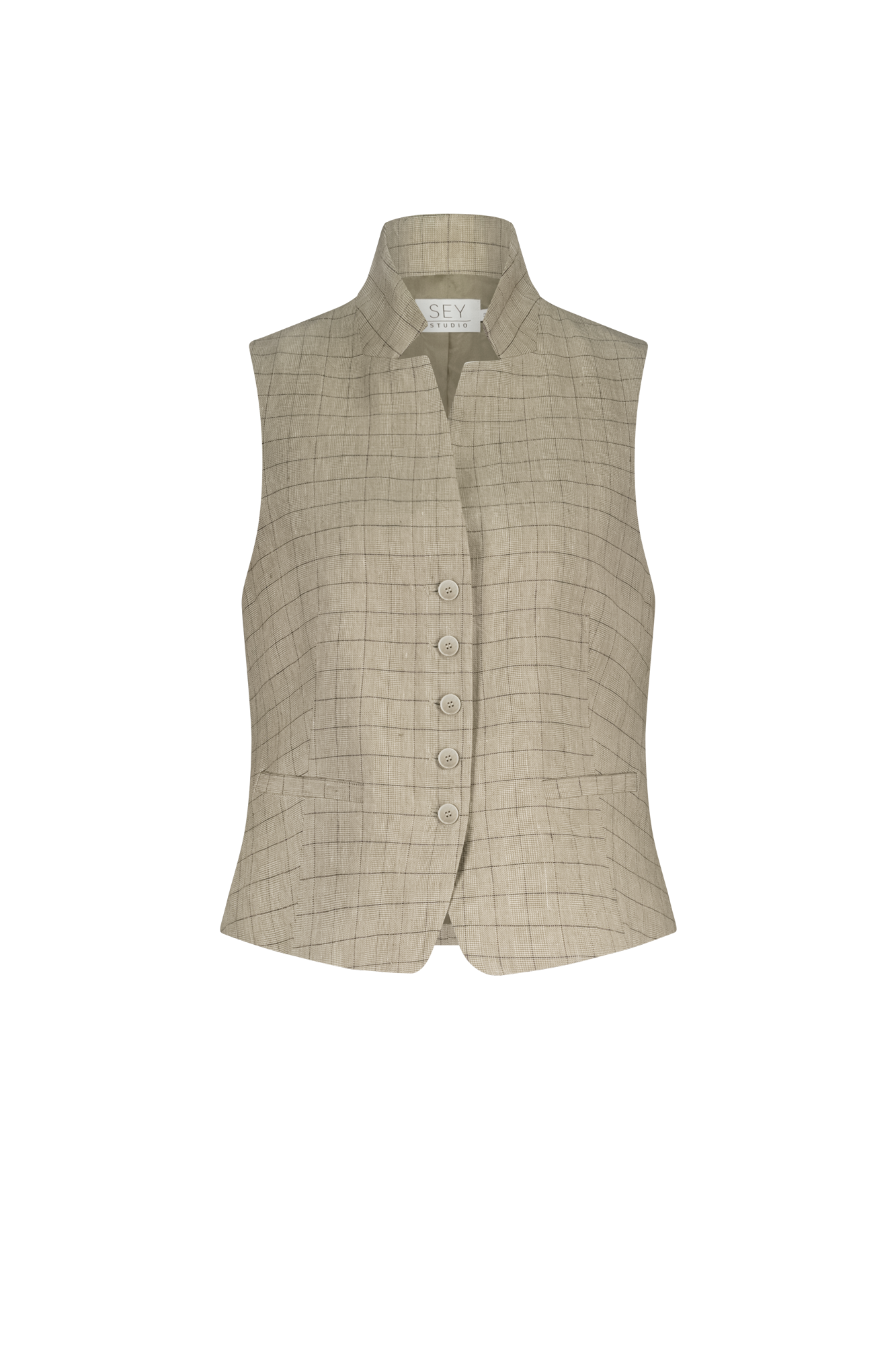 Gia Gilet Zand Print