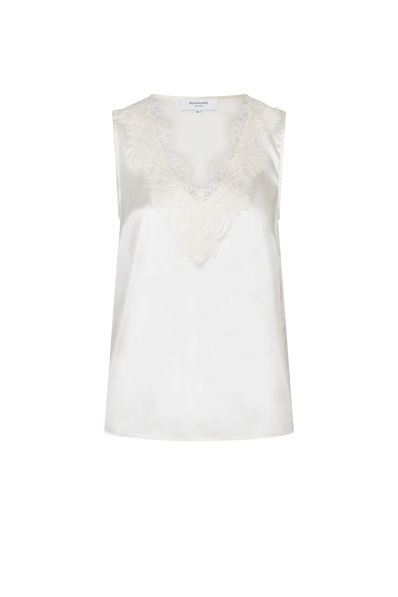 Jade Silk Lace Top Off-white