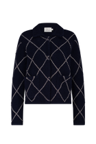 Kacy Vestjas Marine-navy Print