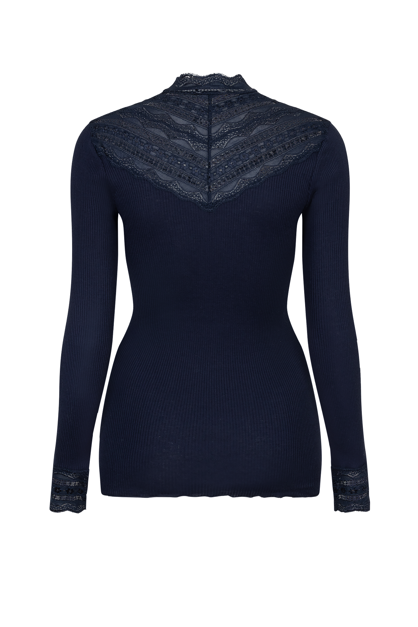 Benita Lace T-neck Marine-navy