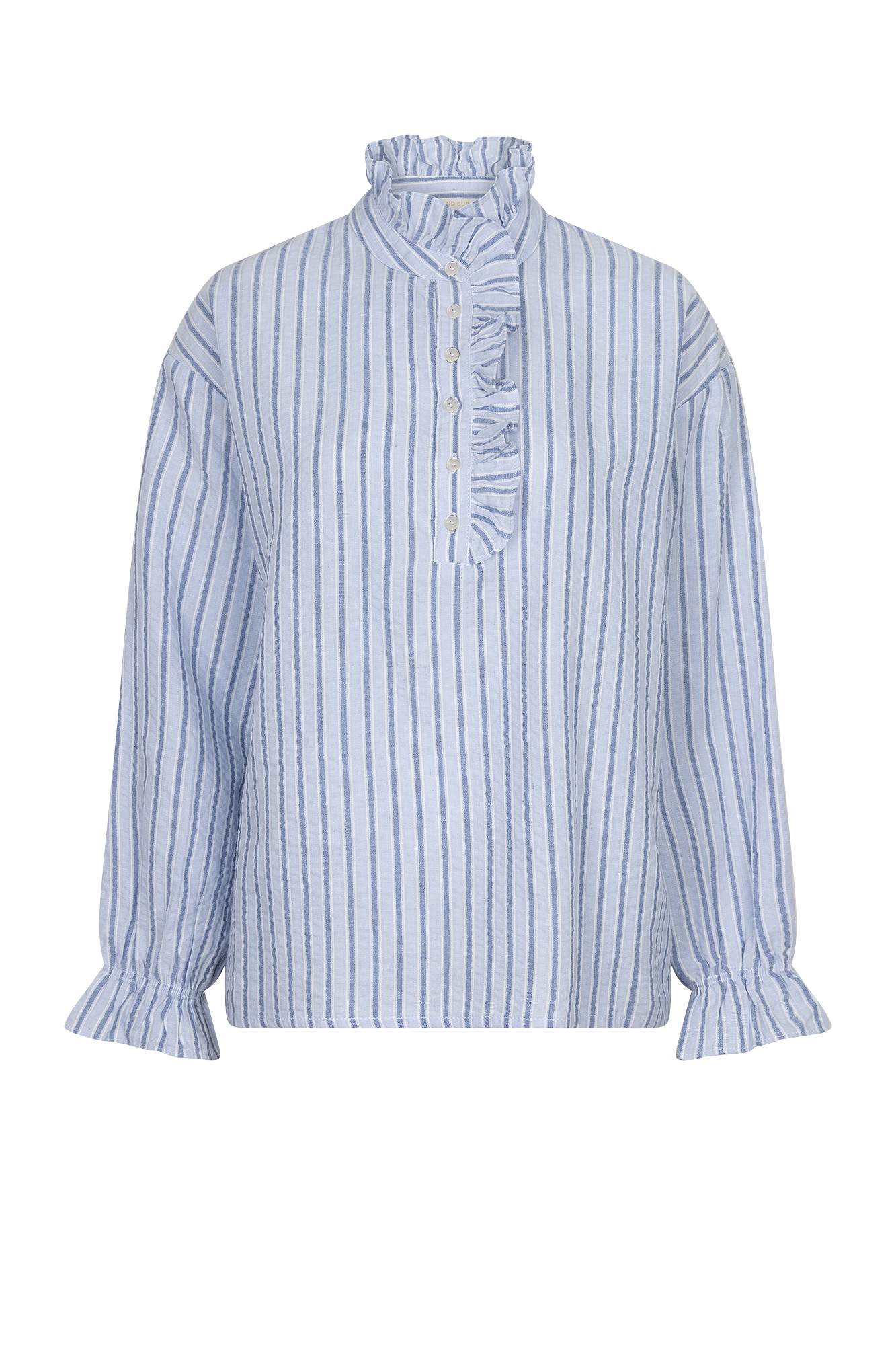 Nabia Blouse Bleu Clair Rayé