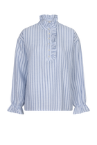 Nabia Blouse Bleu Clair Rayé