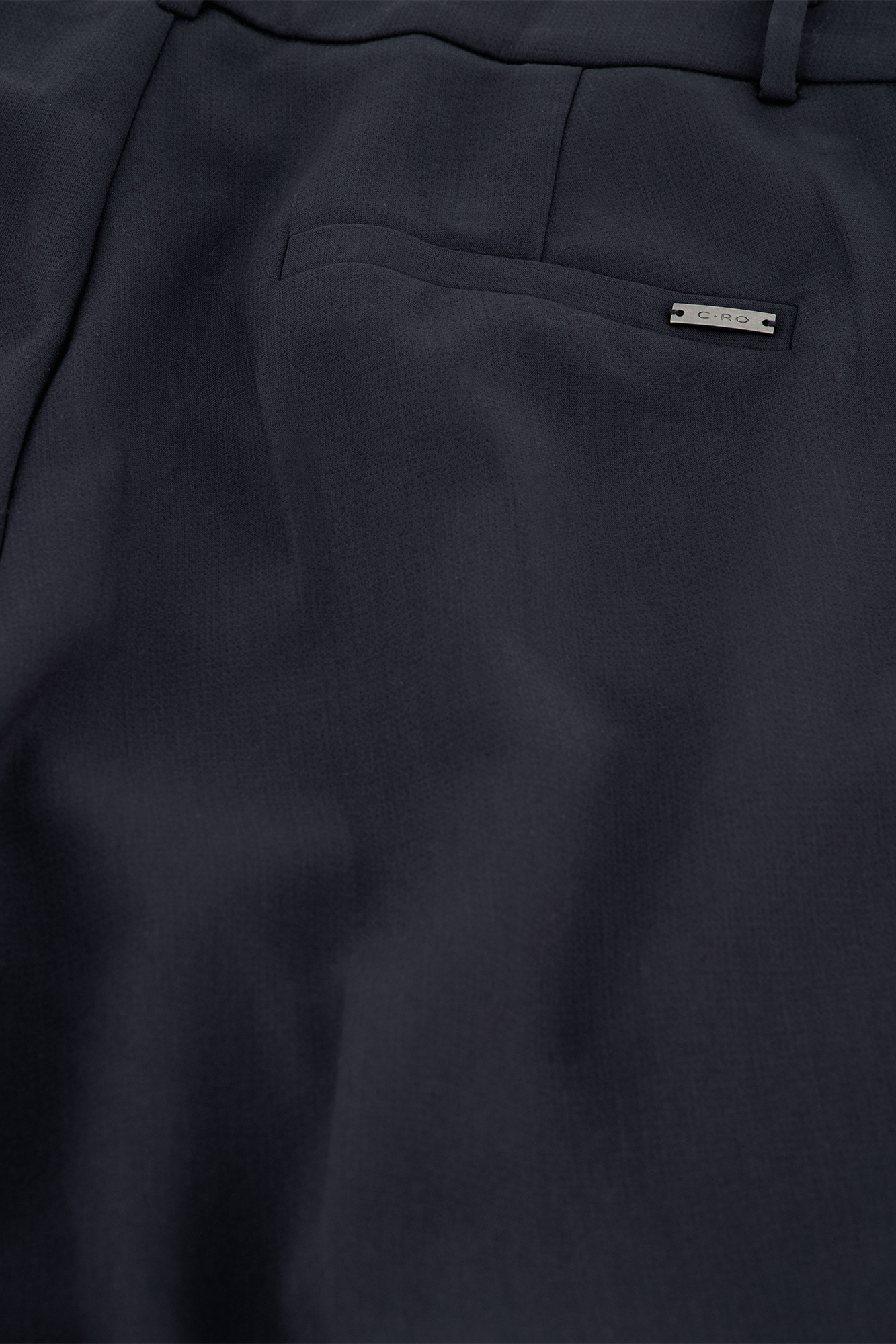 Wide Leg Broek Marine-navy