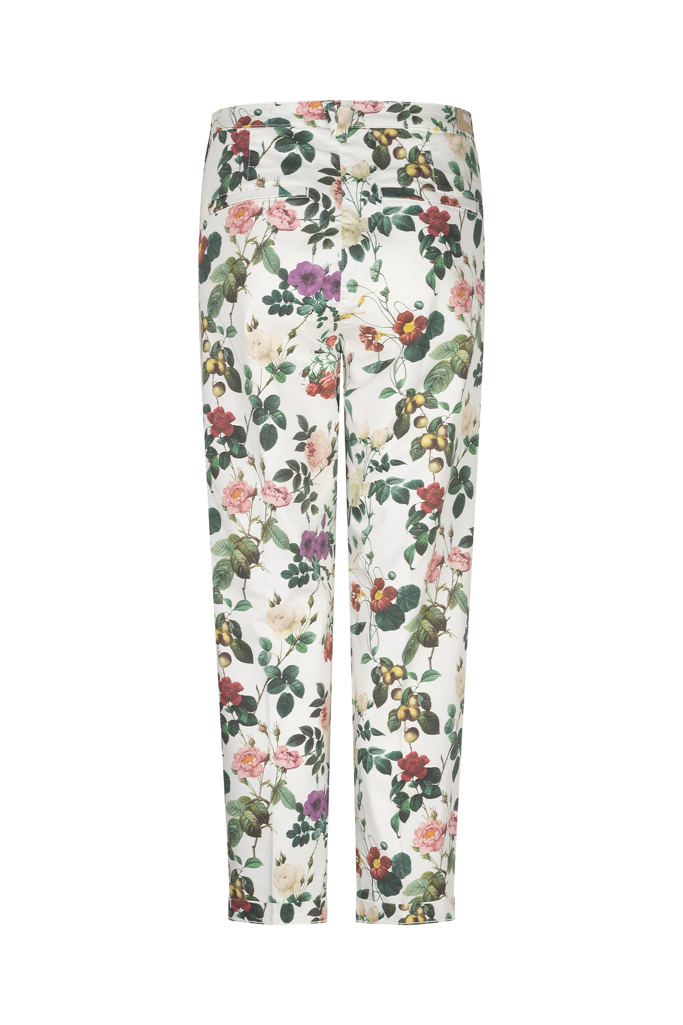 Chino Flower Broek Off-white Print
