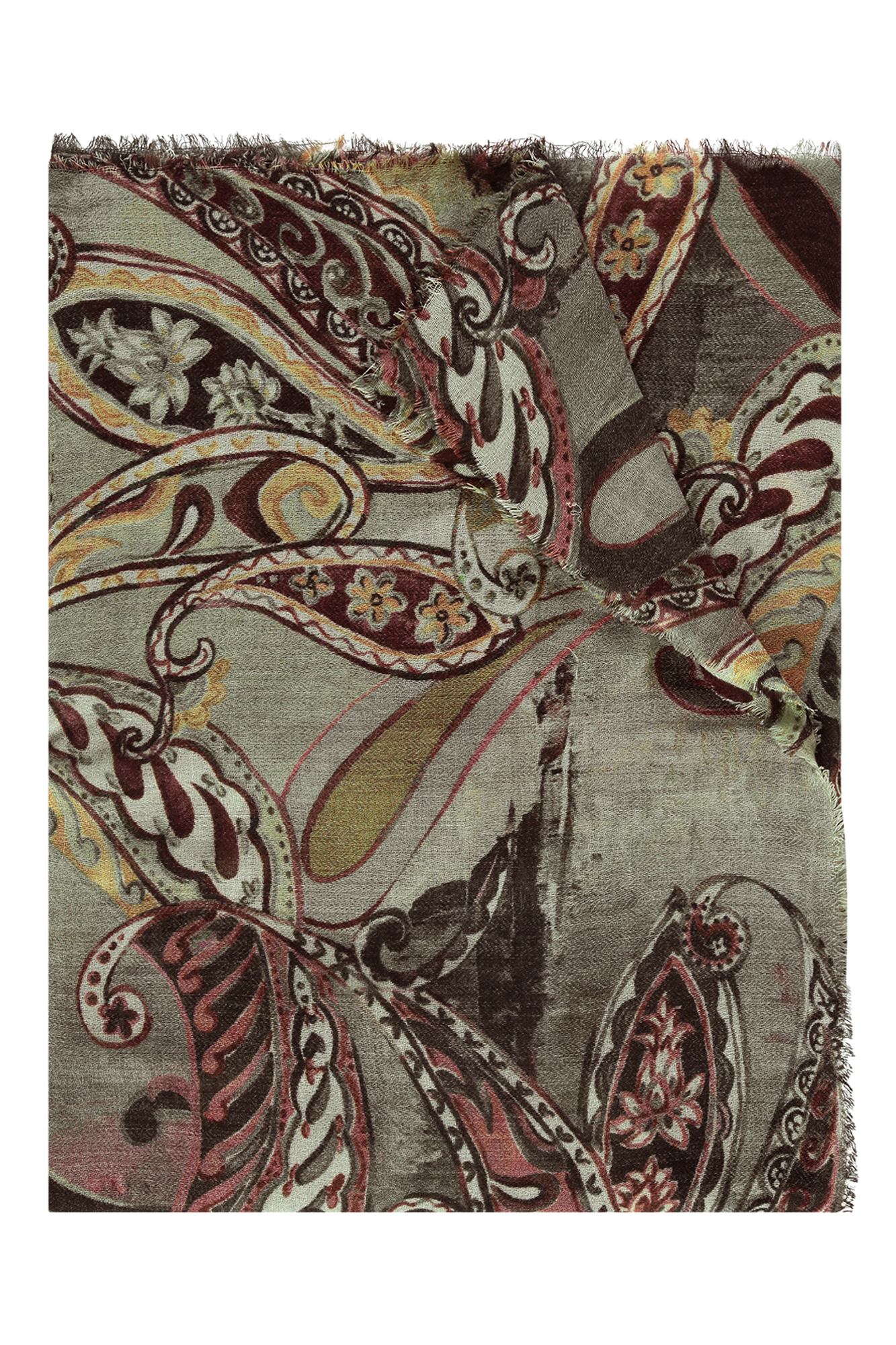 Femke Shawl Groen Print