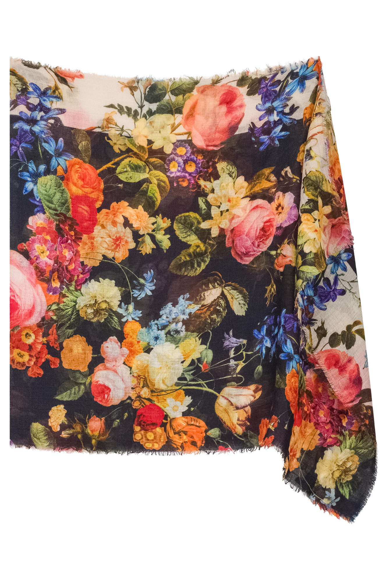 Flora Shawl Off-white Print