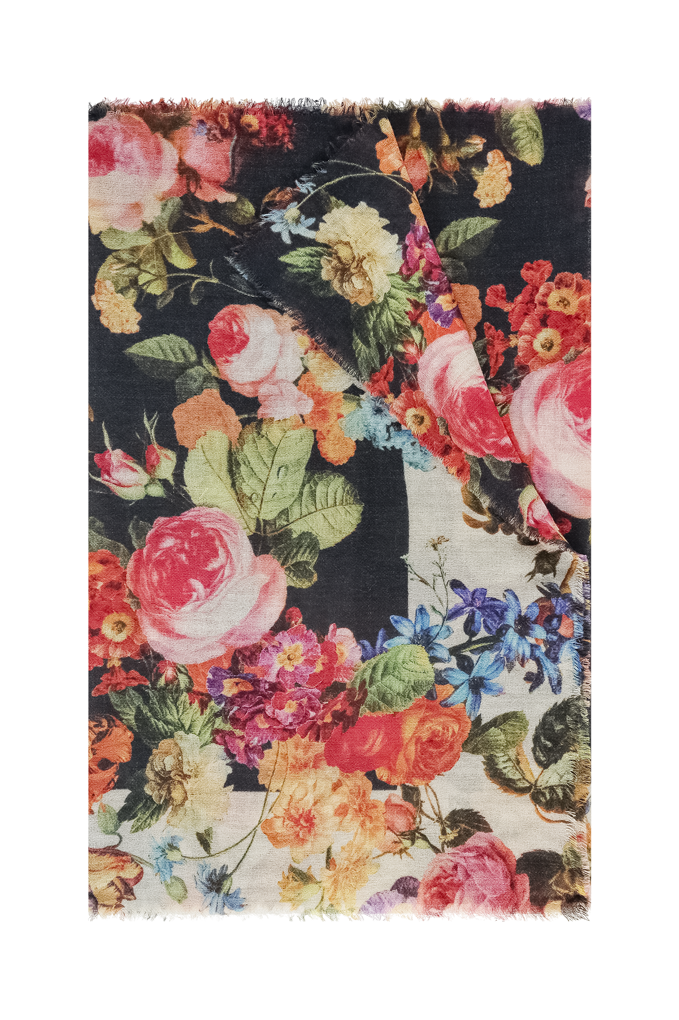 Flora Shawl Off-white Print