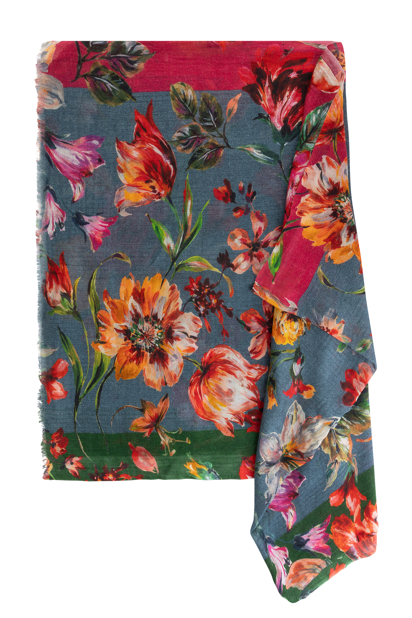Gabriela Shawl Blauw Print