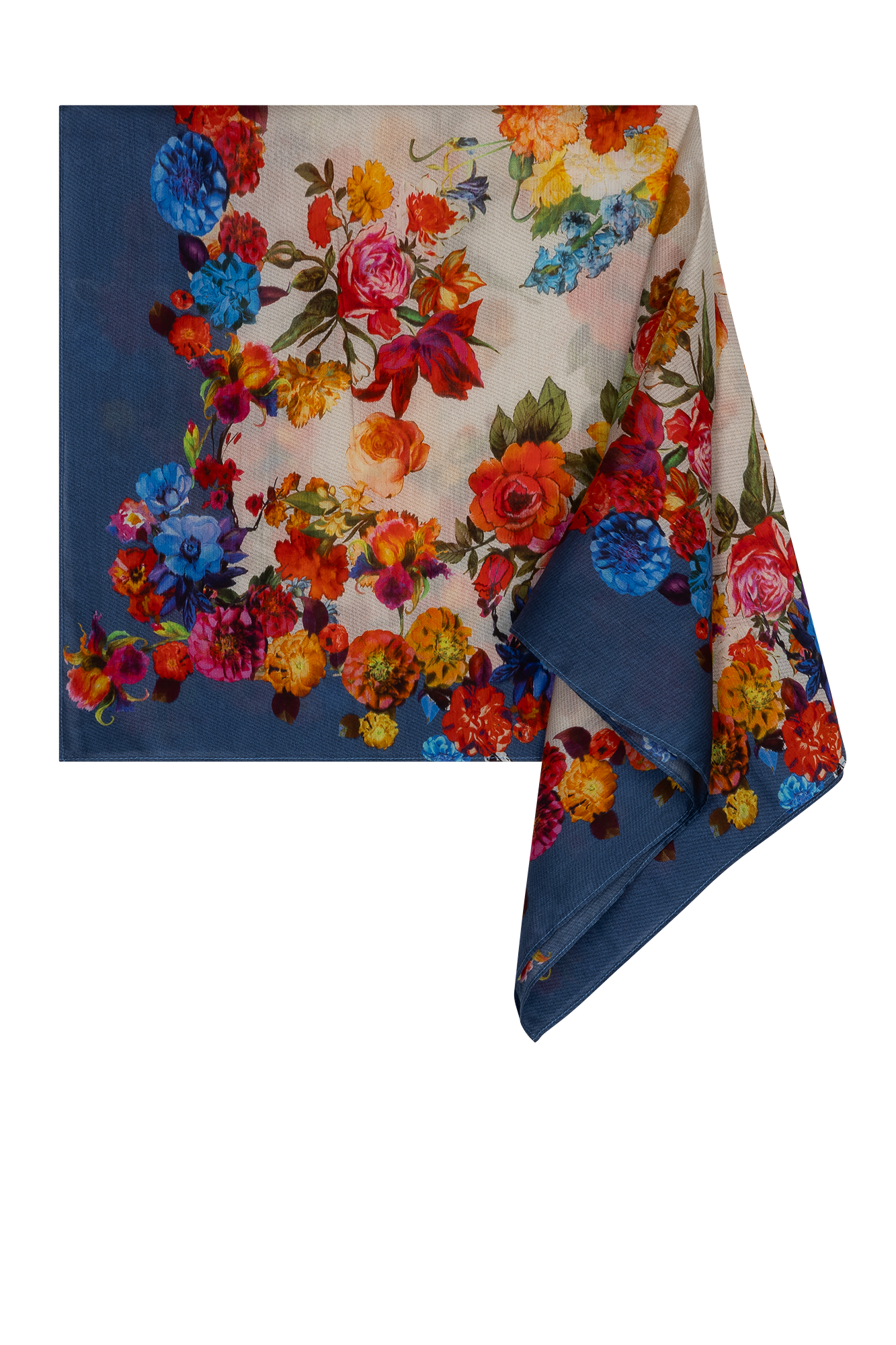 Gigi Châle Bleu Imprimé