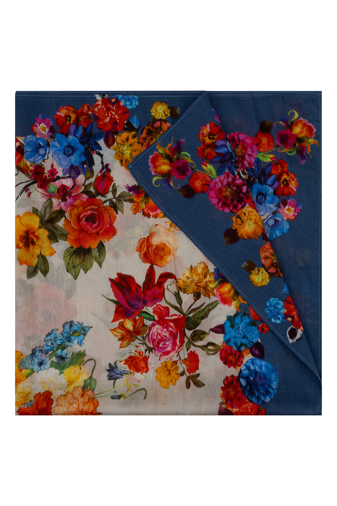 Gigi Châle Bleu Imprimé