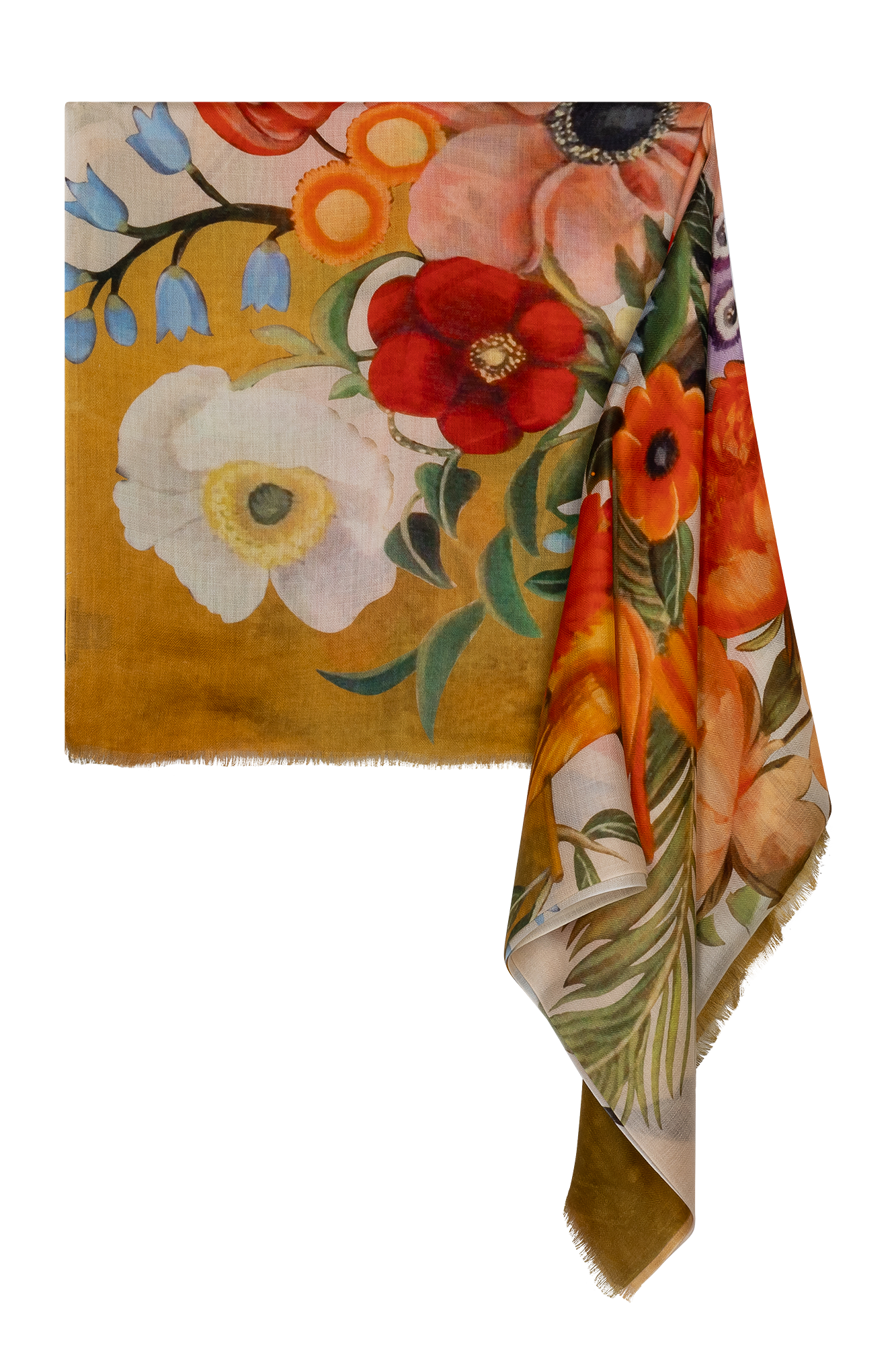 Gelina Shawl Yellow Print