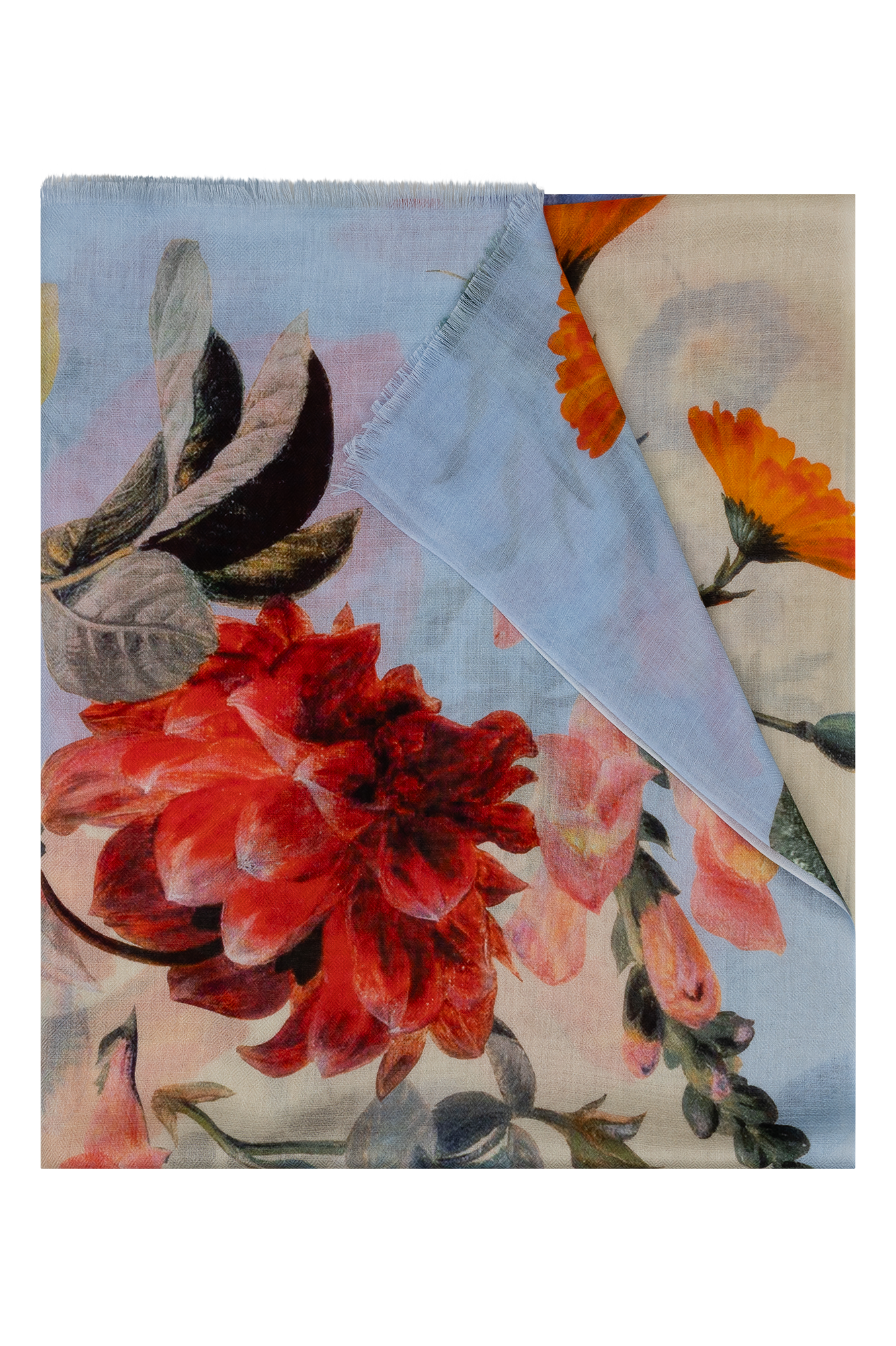 Gwen Shawl Light Blue Print