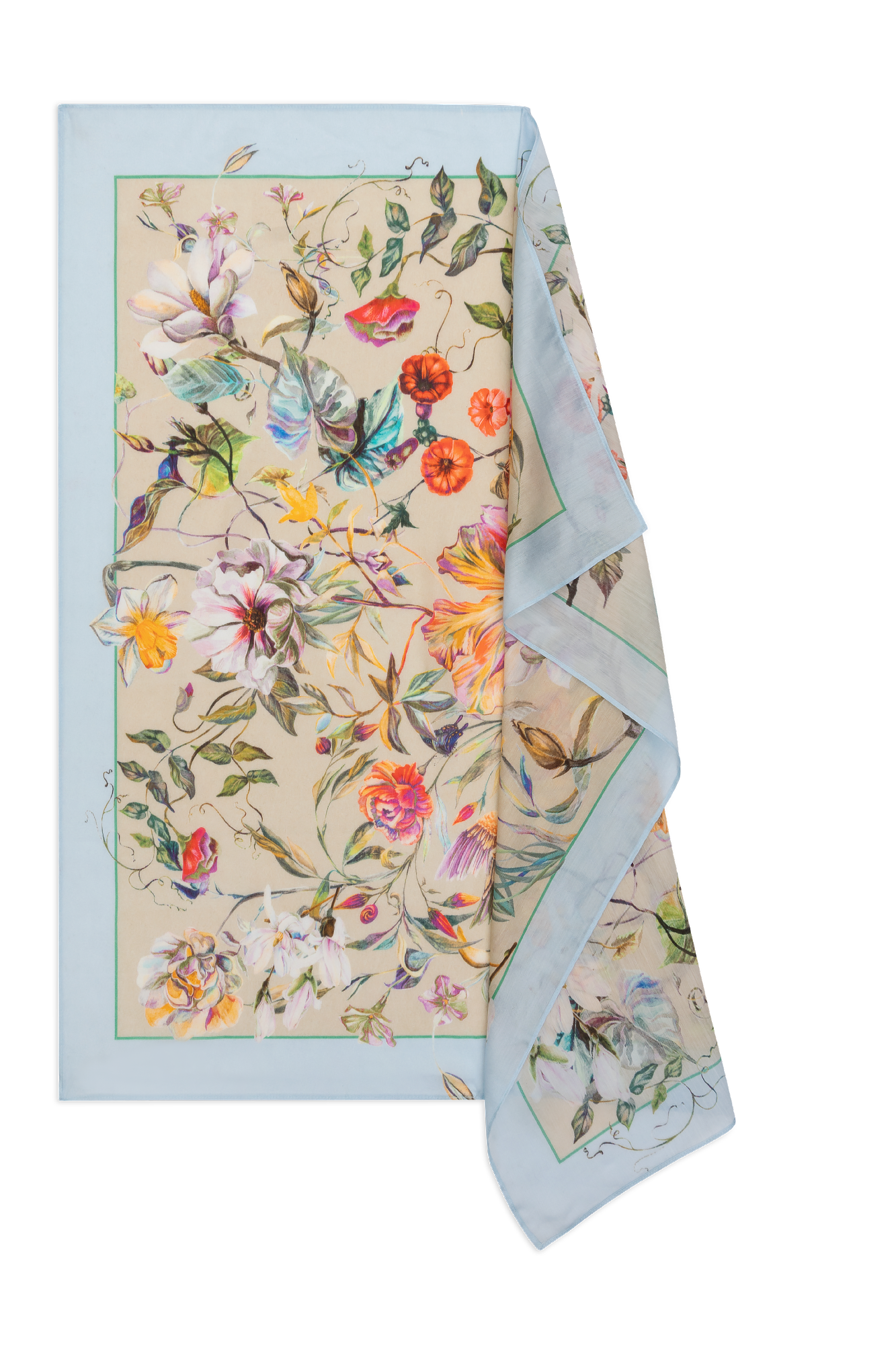 Genta Shawl Licht Blauw Print