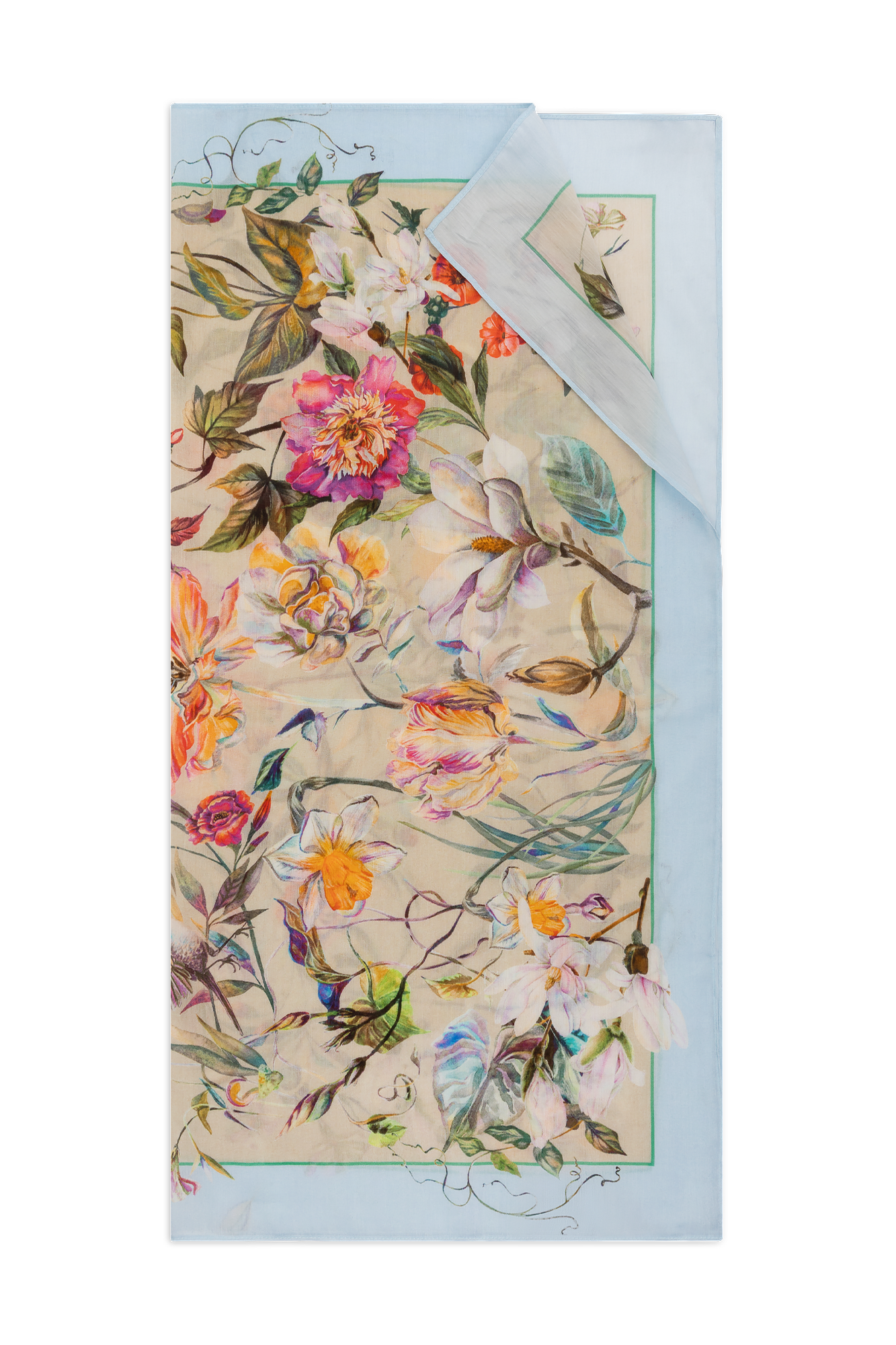 Genta Shawl Licht Blauw Print