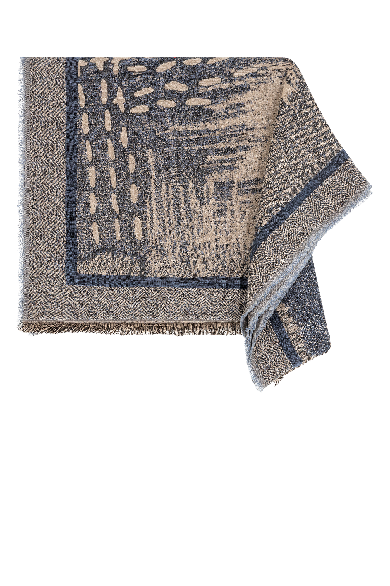 Hilke Shawl Blauw Print