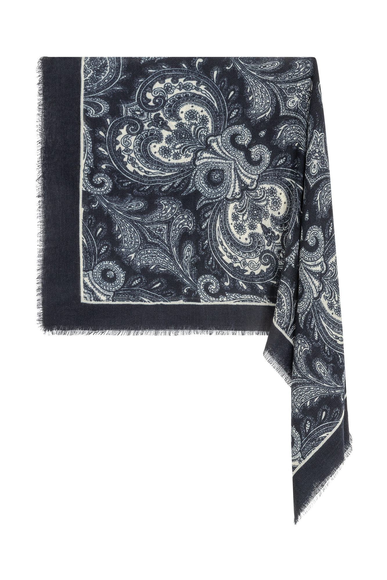 Hansje Shawl Marine-navy Print