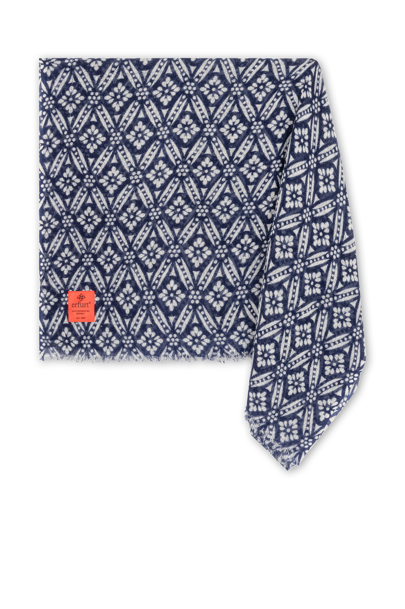 Motief Shawl Marine-navy