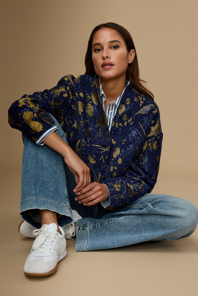 Rhona Jasje Marine-navy Print