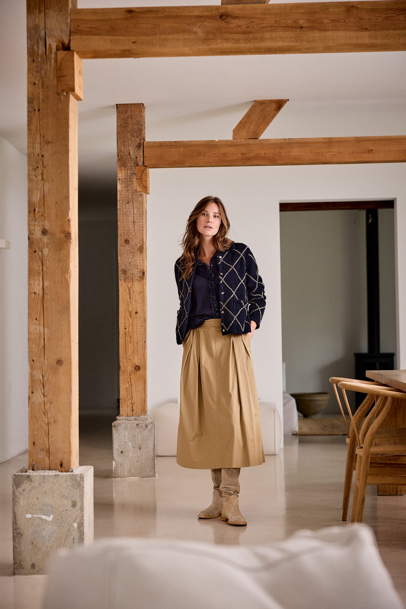 Kacy Blazer Marine-navy Print