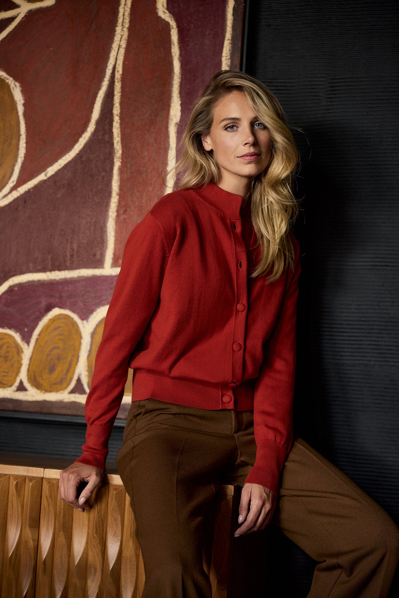 Kris Cardigan Brique