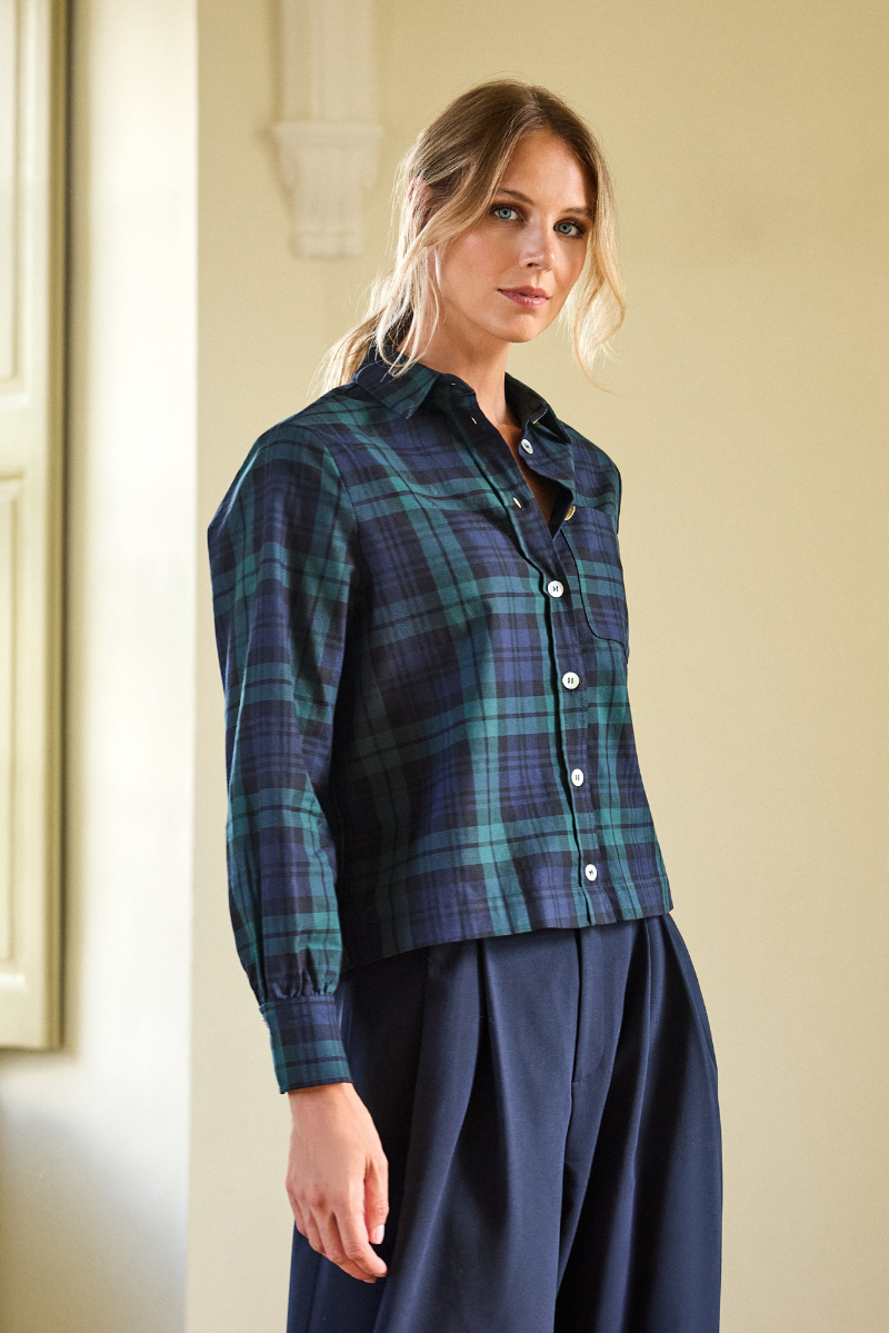 Riene Blouse Blue Check