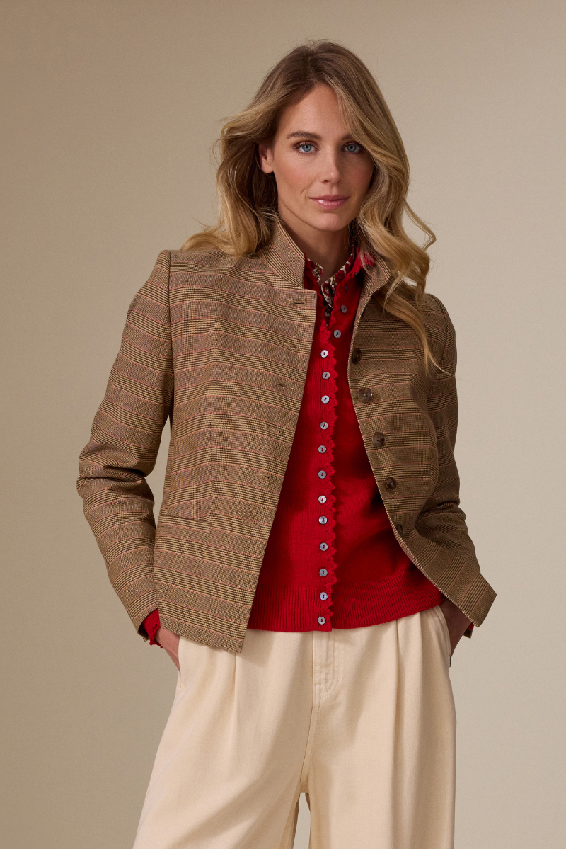 Kaat Blazer Sand Print