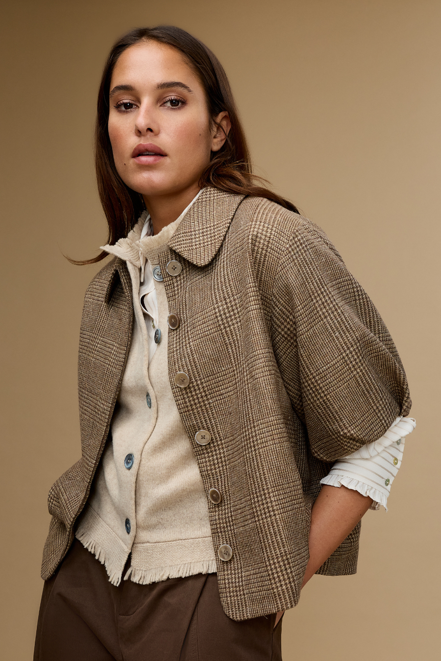 Tjitske Jacket Brown Print