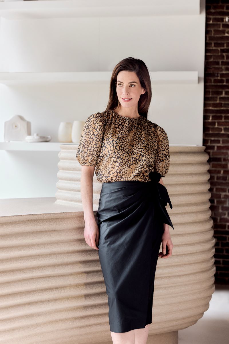 Pearl Top Marine-navy Print